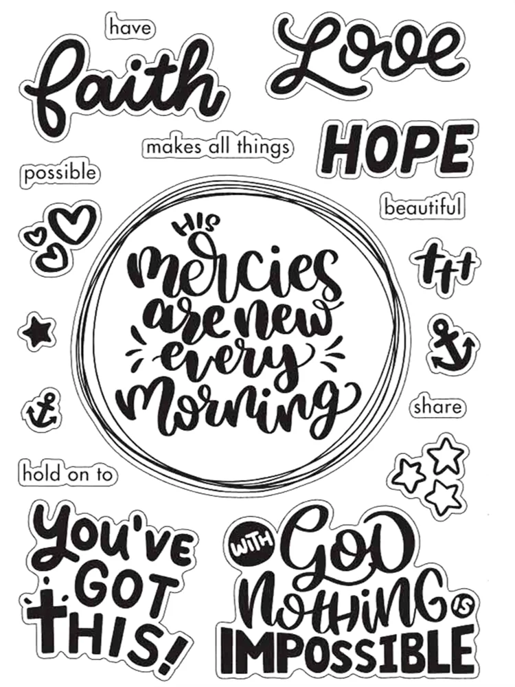 Faith Hope Love Transparent Stamp Seal, DIY Scrapbook, Photo Album, Decorative Clear Stamps, New Arrival