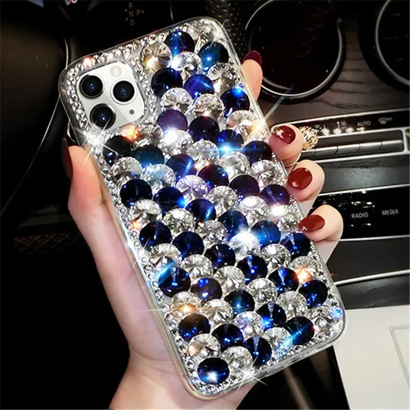 Luxury Handmade Jewelry Phone Cases, Crystal Gem Rhinestone Covers for Xiaomi 12 13 14 and Redmi Note 10 11 12 13