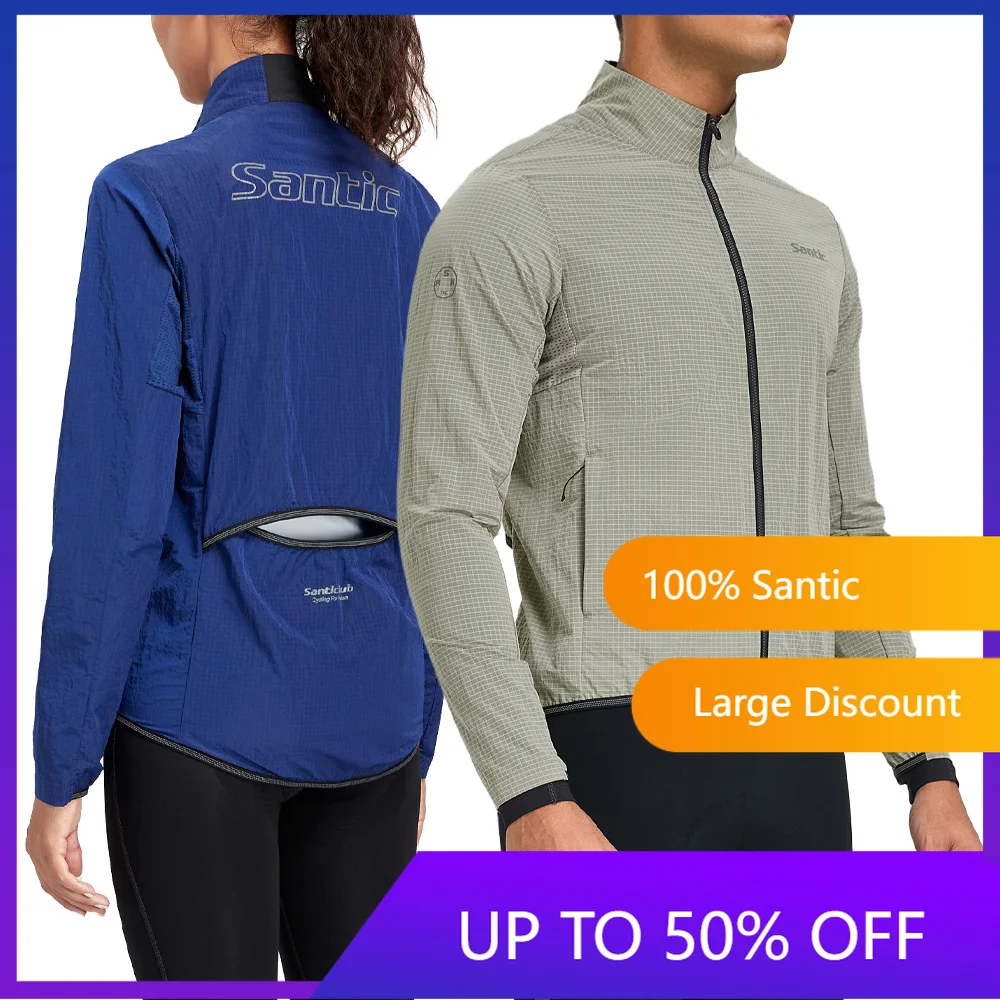 

Santic Cycling Jackets UV Resistant Windbreaker Spring and Autumn Outdoor Cycling Skin Jackets Reflective Windproof TZ25C07051