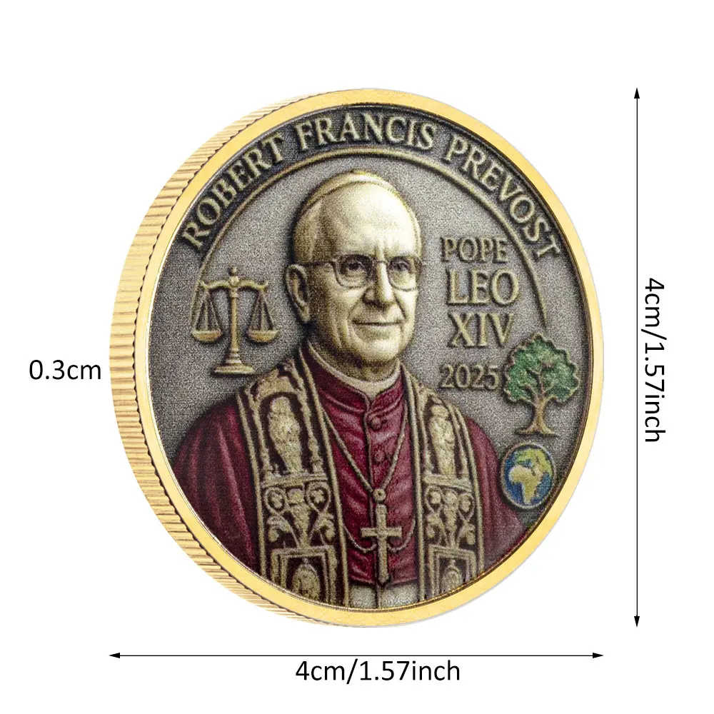 عملة روبرت فرانسيس بوب ليو الرابع عشر تذكارية مطلية بالذهب بوب تذكارية #4