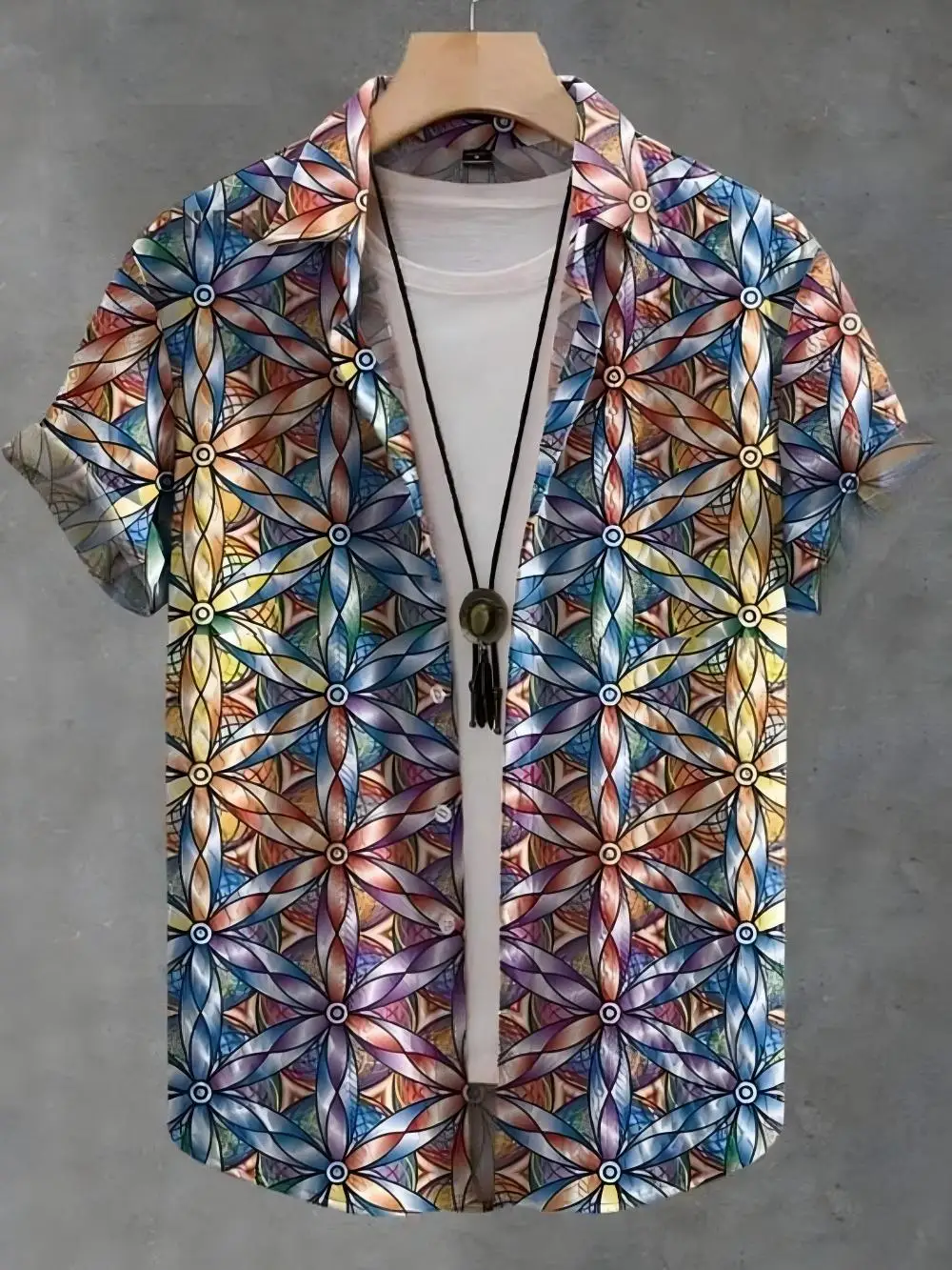 2026 Men's Various Patterns Popular Linen Short Sleeved Shirt