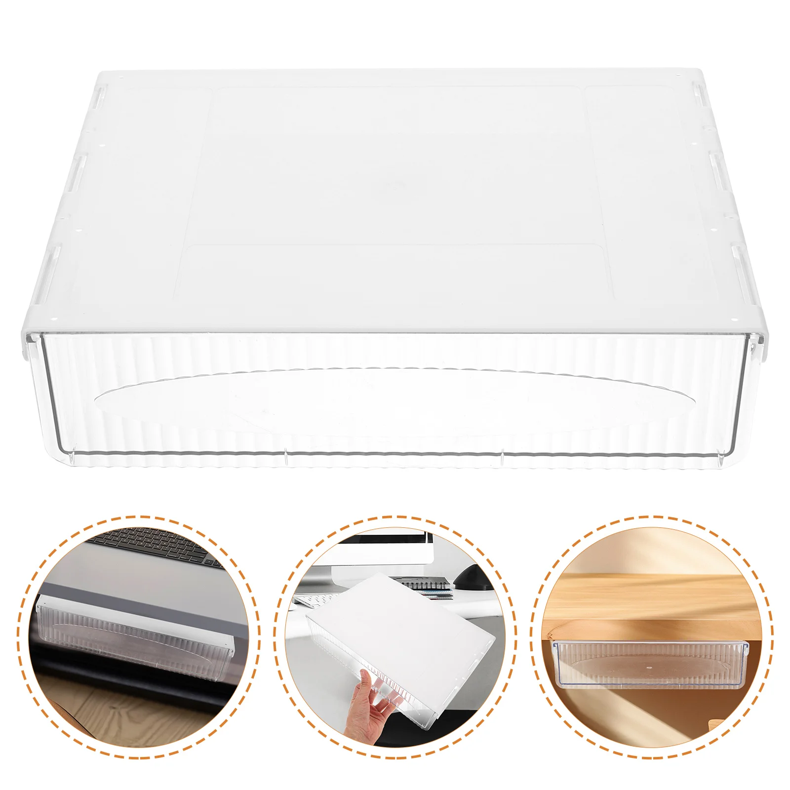 

Office Desk Accessories Under-table Drawer Rack Plastic Organizer Multifunction No-punch Desktop Organiser