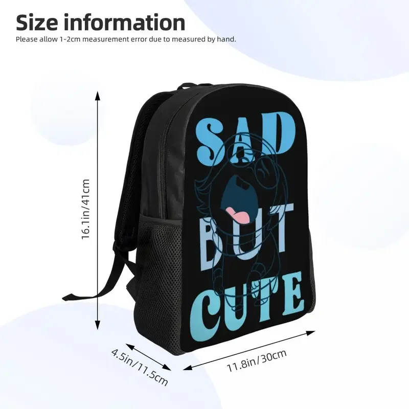 Sac à dos personnalisé à l'envers pour ordinateur portable, sacoche de base pour l'école, les étudiants, triste mais mignon, SR, hommes et femmes