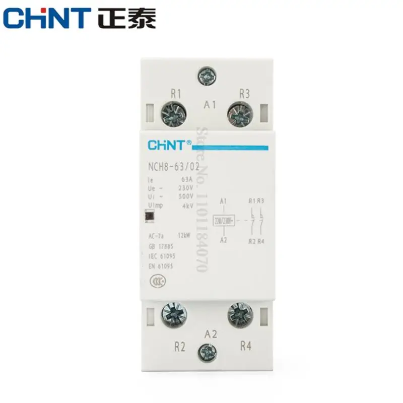 CHINT NCH8-63/20 وحدات AC المنزلية قواطع 220V 230V AC 63A 1NO 1NC 2NO 2NC