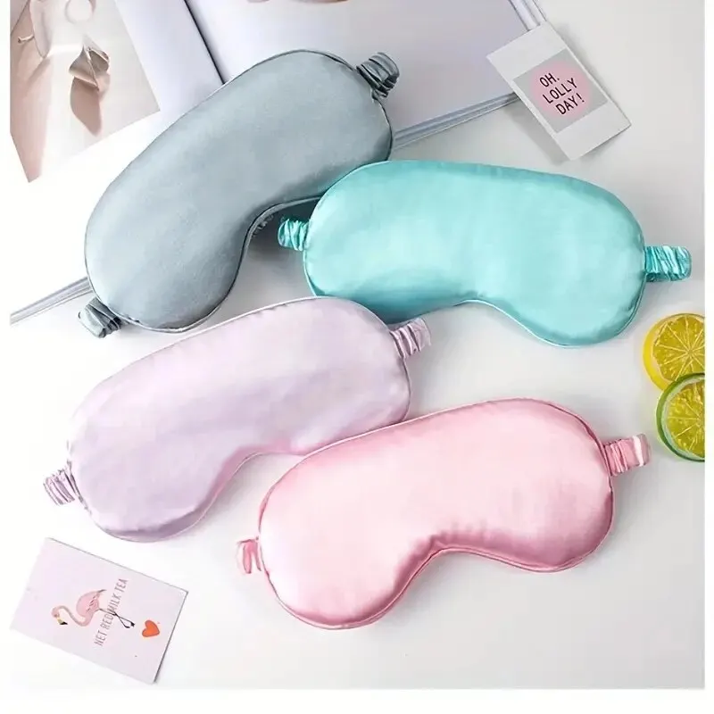 Double-sided Imitation Silk Eye Mask Breathable Sleep Light-blocking Eye Mask Amazon Multi-color Gift Wrap Sleeping Eye Mask