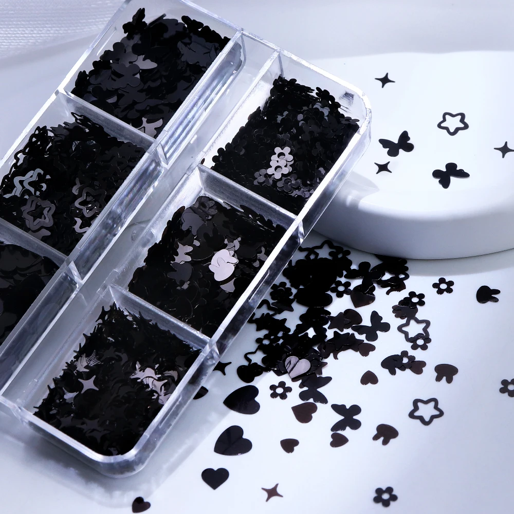 Vintage Glitter Epoxy Resin Mold Filler Love Heart Stars Butterfly Flower Sequin Filling Resin Accessories Halloween DIY Crafts