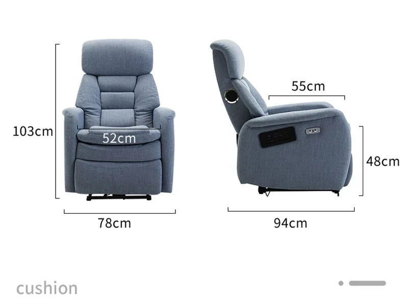 Modern Recliner Chair Functional Sofa Set Furniture Living Room Electric Fabric Recliner Sofa