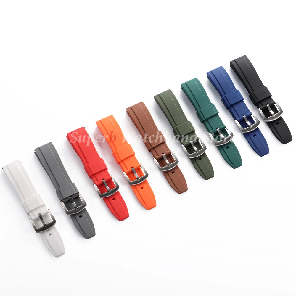 Резиновый ремешок 20 мм 22 мм для Rolex для Omega, мягкий спортивный универсальный водонепроницаемый силиконовый ремешок для часов для браслета Seiko