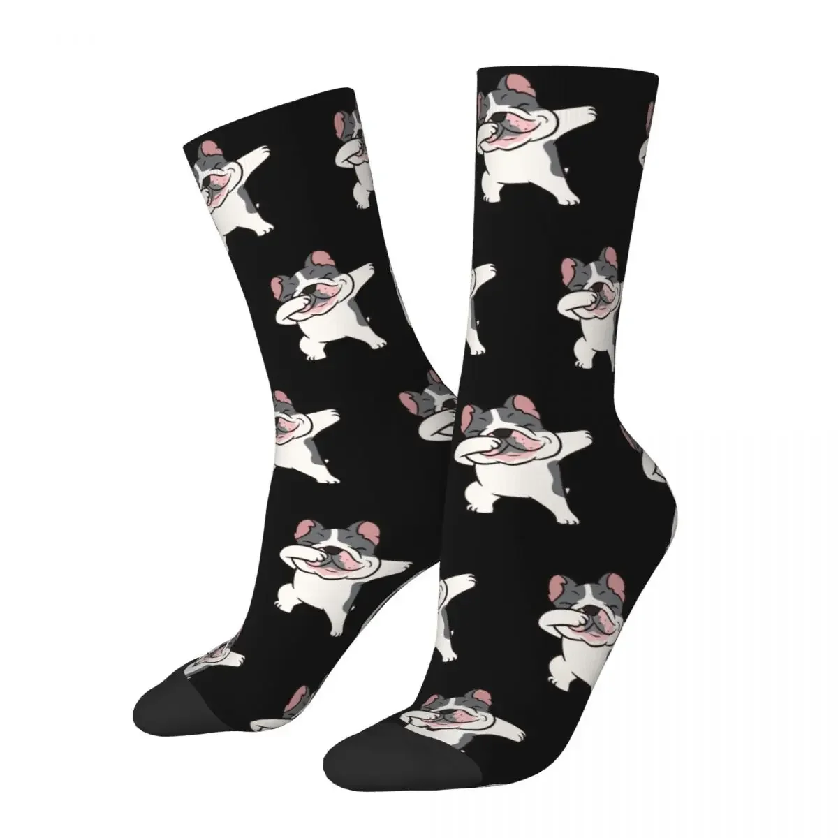 

French Bulldog Owner Cute Dabbing French Bulldog Socks Harajuku Sweat Absorbing Stockings All Season Long Socks for Unisex Gifts