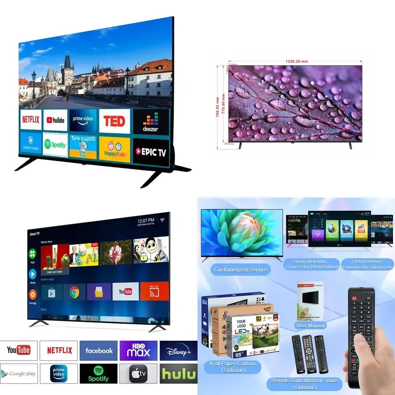 for Smart TV 55 Inch Television 4K 32 40 43 50 65  LED  with Android WiFi 45