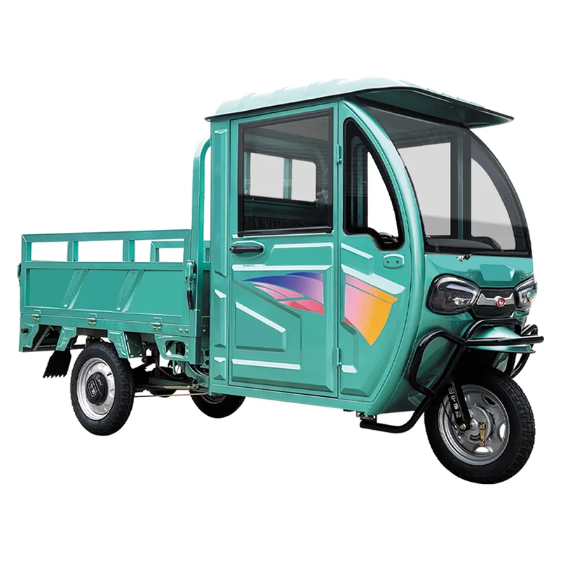 Wholesale Electric Cargo Tricycle Semi-Enclosed Cargo with Integrated Roof Open Body Type