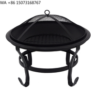SEJR 22 Inch Steel Fire Pit Garden Wood Burning Fire Pit Outdoor Fire Bowl