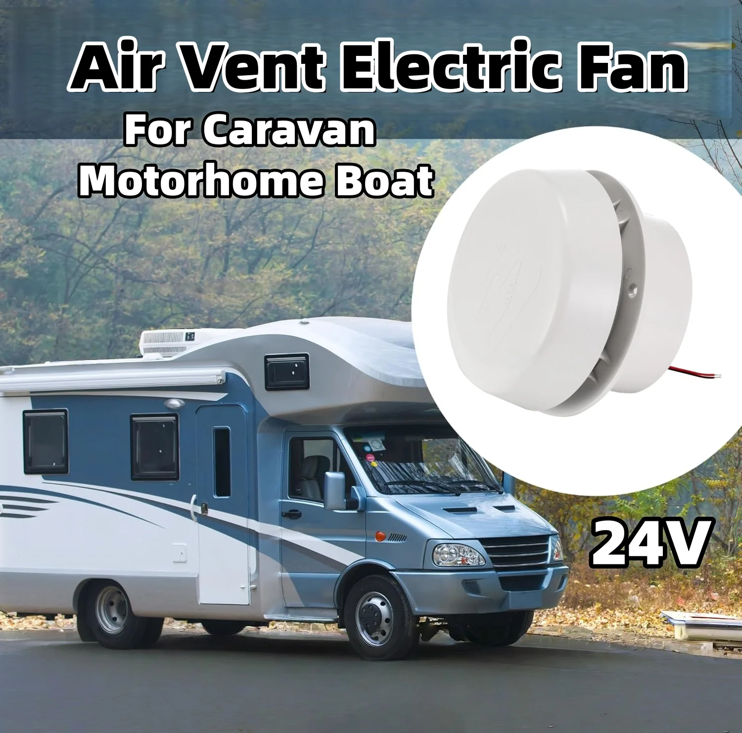 

RV Roof Mushroom Air Vent Electric Fan Replacement With Fitting Screws 24V RV Ventilation Accessories For Caravan Motorhome Boat