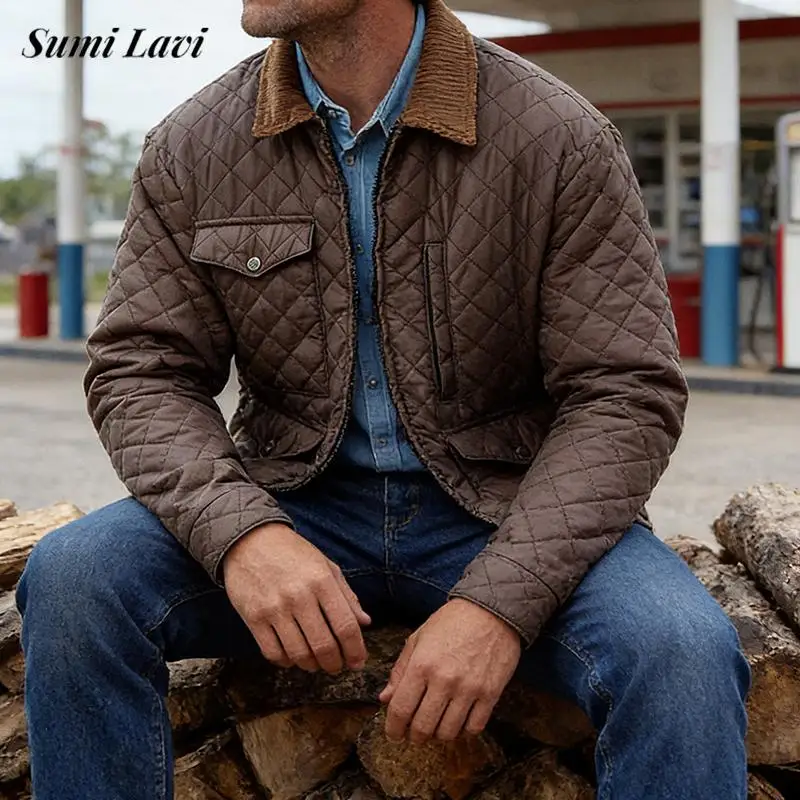 

Повседневные клетчатые текстурированные куртки, мужская верхняя одежда, весенняя винтажная контрастная цветная лоскутная куртка с лацканами, пальто, модная мужская верхняя одежда