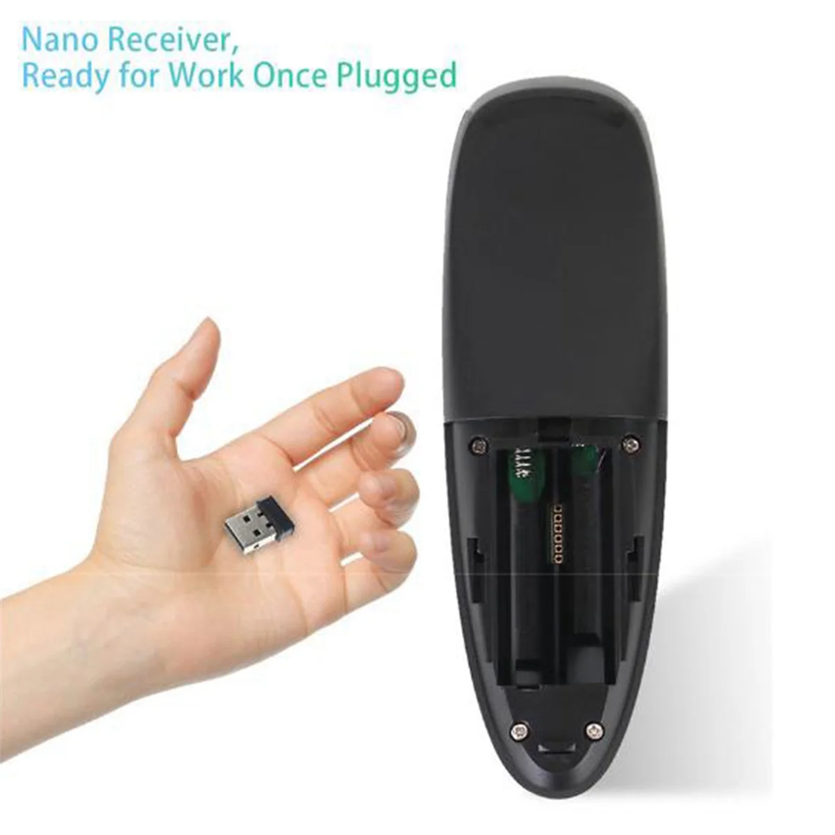 ATS-G10S 2.4G 3 pièces/ensemble voix Air volant souris Gyroscope sans fil infrarouge rétro-éclairage TV décodeur à distance