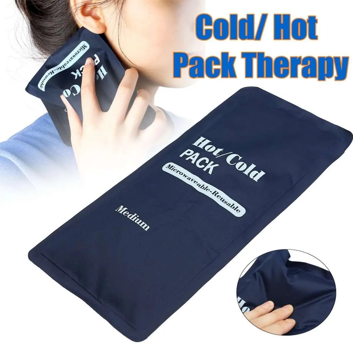 Portable Reusable Ice Pack Hot Cold Gel Pack for Outdoor Travel Camping Hiking Fishing Sports Injury Swelling Pain Relief