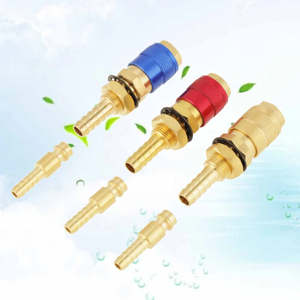 

6pc Gas Water Quick Connectors For Mig Torch Welding Tool Replacement Tips Compatible With Binzel Euro