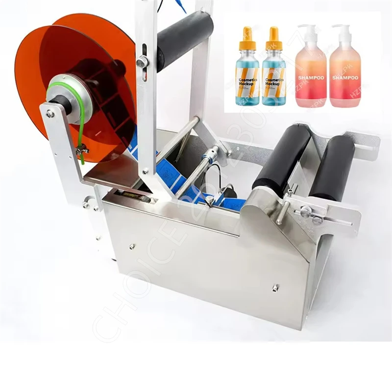 

Commercial Label Applicator Semi Automatic Round Bottle Labeling Machine Beer Can Jar Tube Wine Adhesive Sticker Labeler