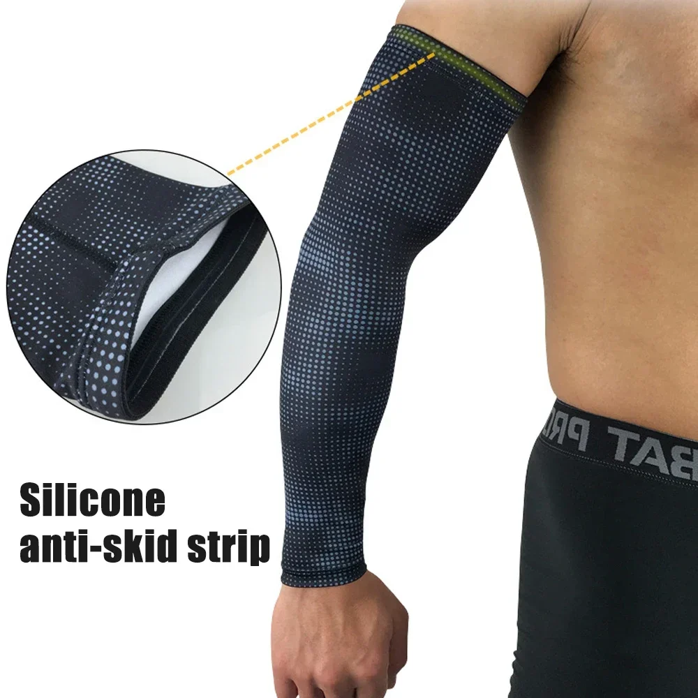 1Pcs Sports Arm Compression Sleeves for Men Women, Arm Cooling Sun Protection for Running Baseball Basketball Golf Tennis