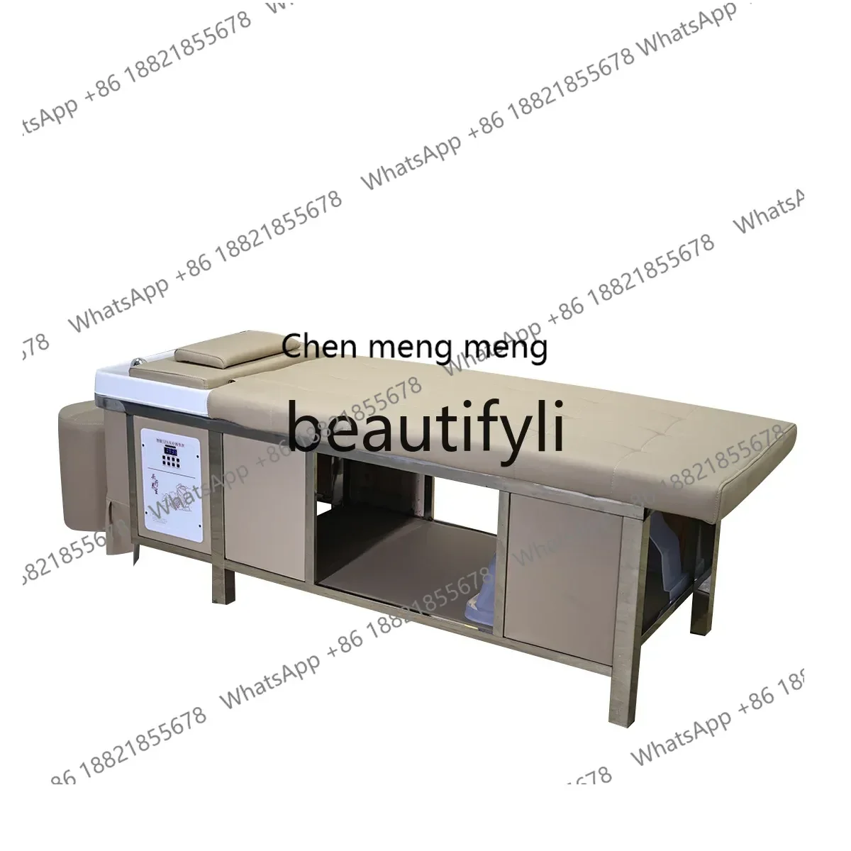 

Stainless steel shampoo bed head treatment fumigation hair salon shampoo bed, constant temperature water circulation