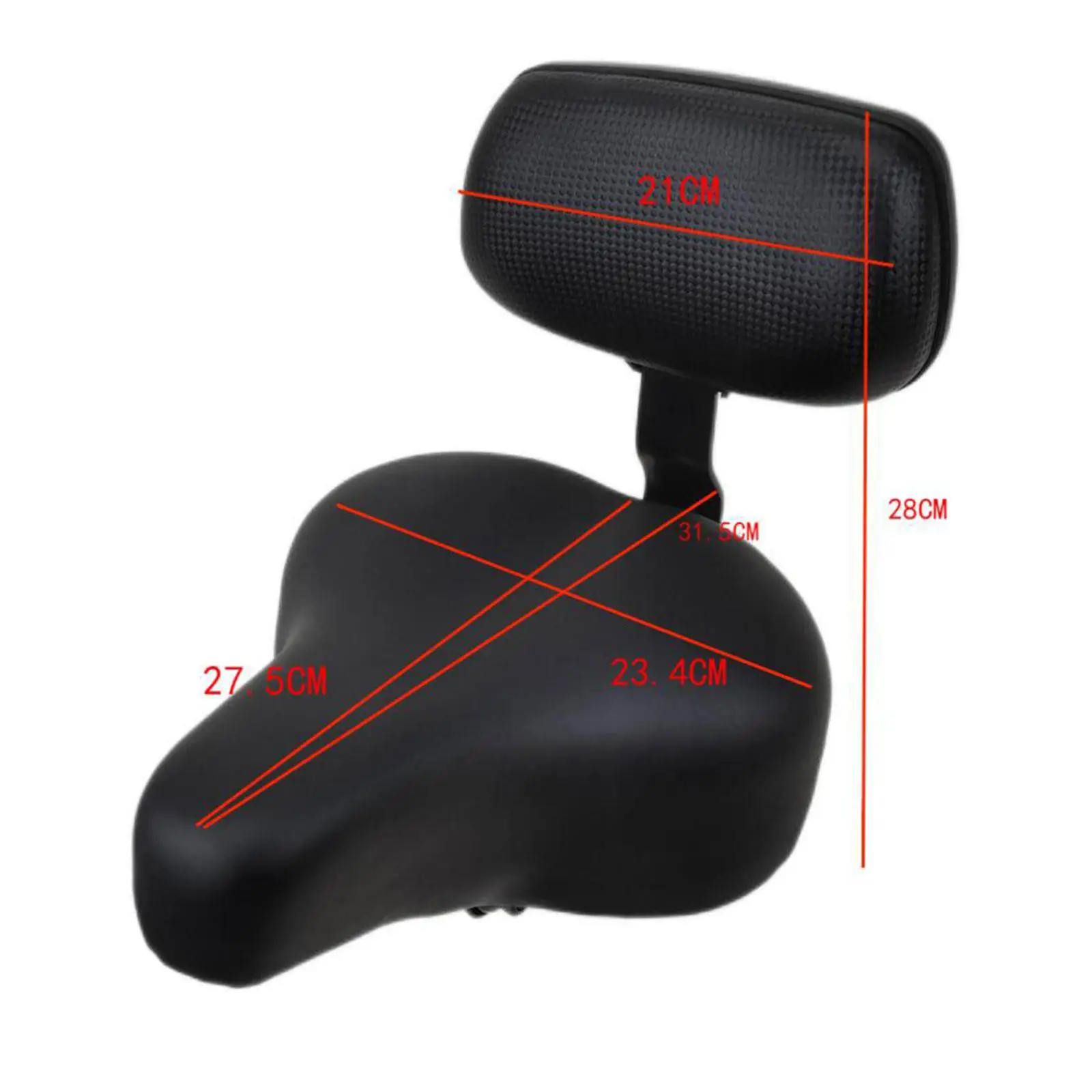 Electric Bicycle Saddle Foam Padded Widened Durable Shock Absorbing Comfort Cycling Parts Bike Back Seat and Backrest Accessory