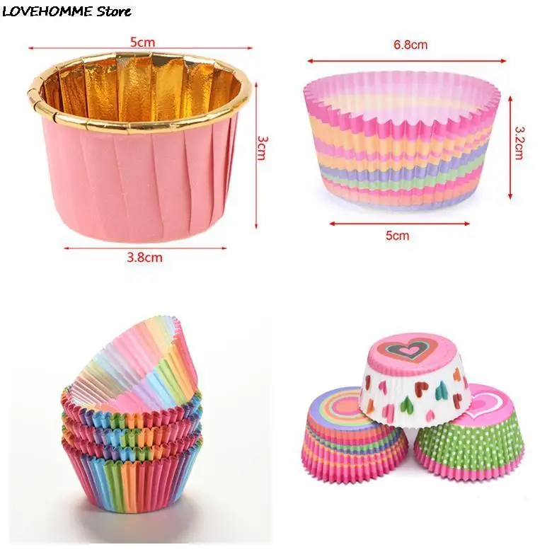 50/100PCS/Pack Baking Muffin Cups Cupcake Liner Cake Wrappers Paper Party Tray Case Box Cake Decorating Tools Festival Party Cup