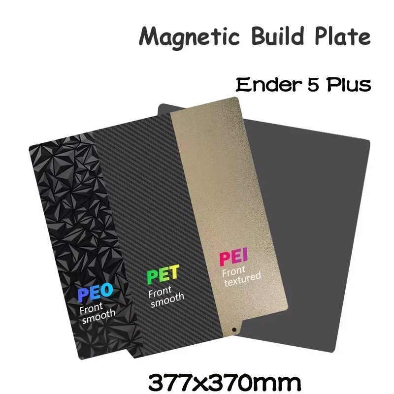 

Ender 5 Plus Smooth Build Plate 377x370mm Magnetic Spring Steel Sheet Textured PEI Smooth PEO/PET Flexible 3d Printer Heatbed