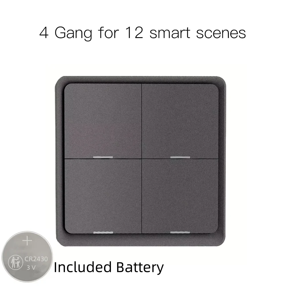Moes ZigBee Draadloze Tuya Smart Scene Switch met Batterij, 12 Controlemodi, Handheld Drukknop Instelling, Huisautomatisering Scenario's