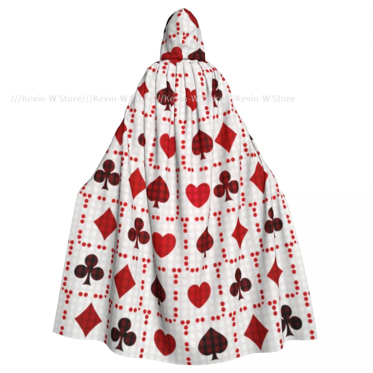 Long Cape Cloak Poker Cars Print Hooded Cloak Coat Autumn Hoodies