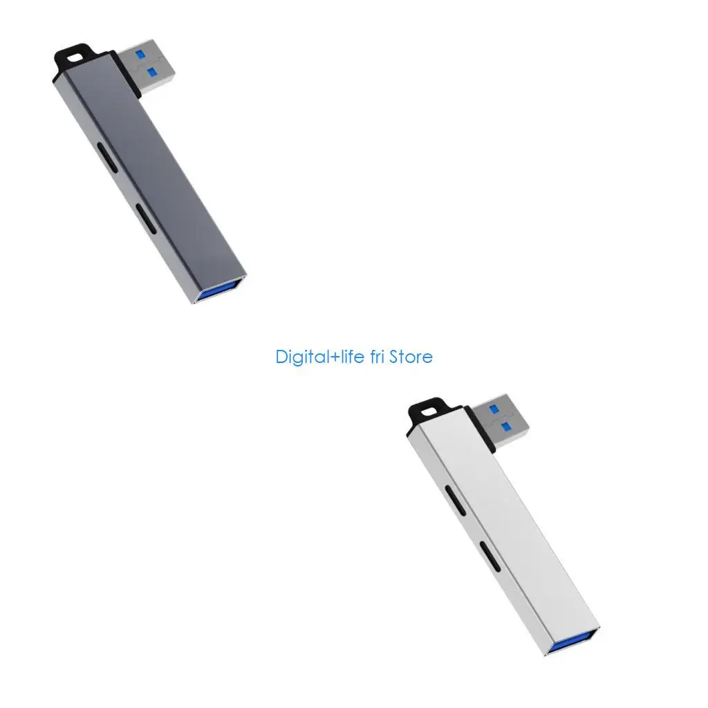 E06D Aluminum Alloy USB3.0 Hub USB3.0 to 2Type C +USB Expansion Dock for Laptops USB3.0 5.0Gbps Port Type C 480Mbps Port
