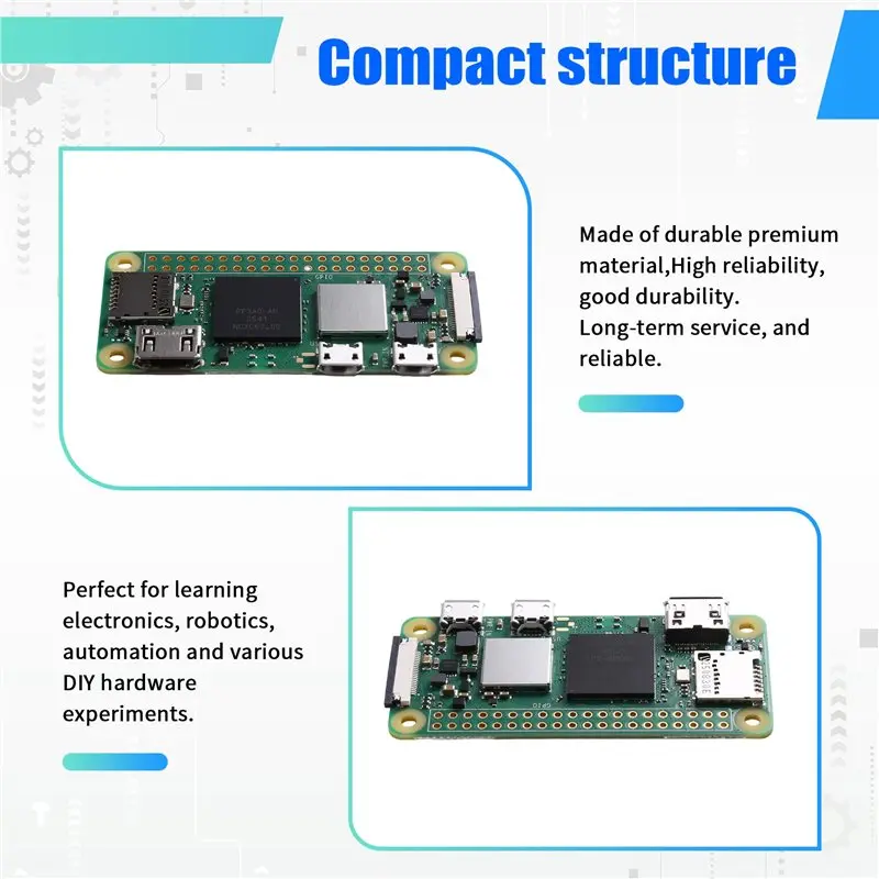 [LXYA68Z!] For Raspberry Pi Zero 2W Development Board 512MB 64-Bit Cortex-A53 Wi-Fi 2.4Ghz Bluetooth BLE Zero 2 W