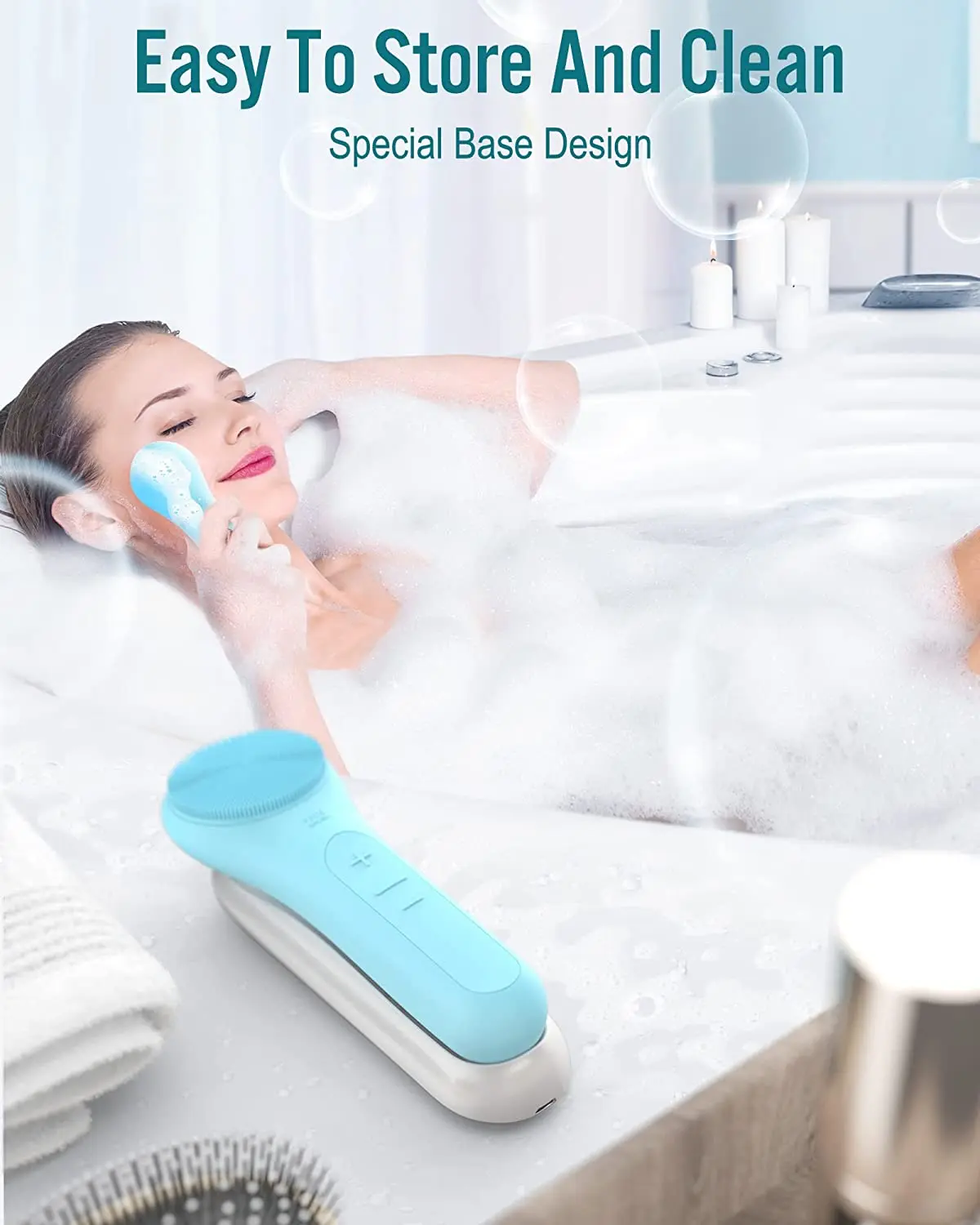 Facial Cleansing Brush,  Rechargeable Face Brushes for Cleansing and Exfoliating, Electric Face Scrubber Cleanser Brush