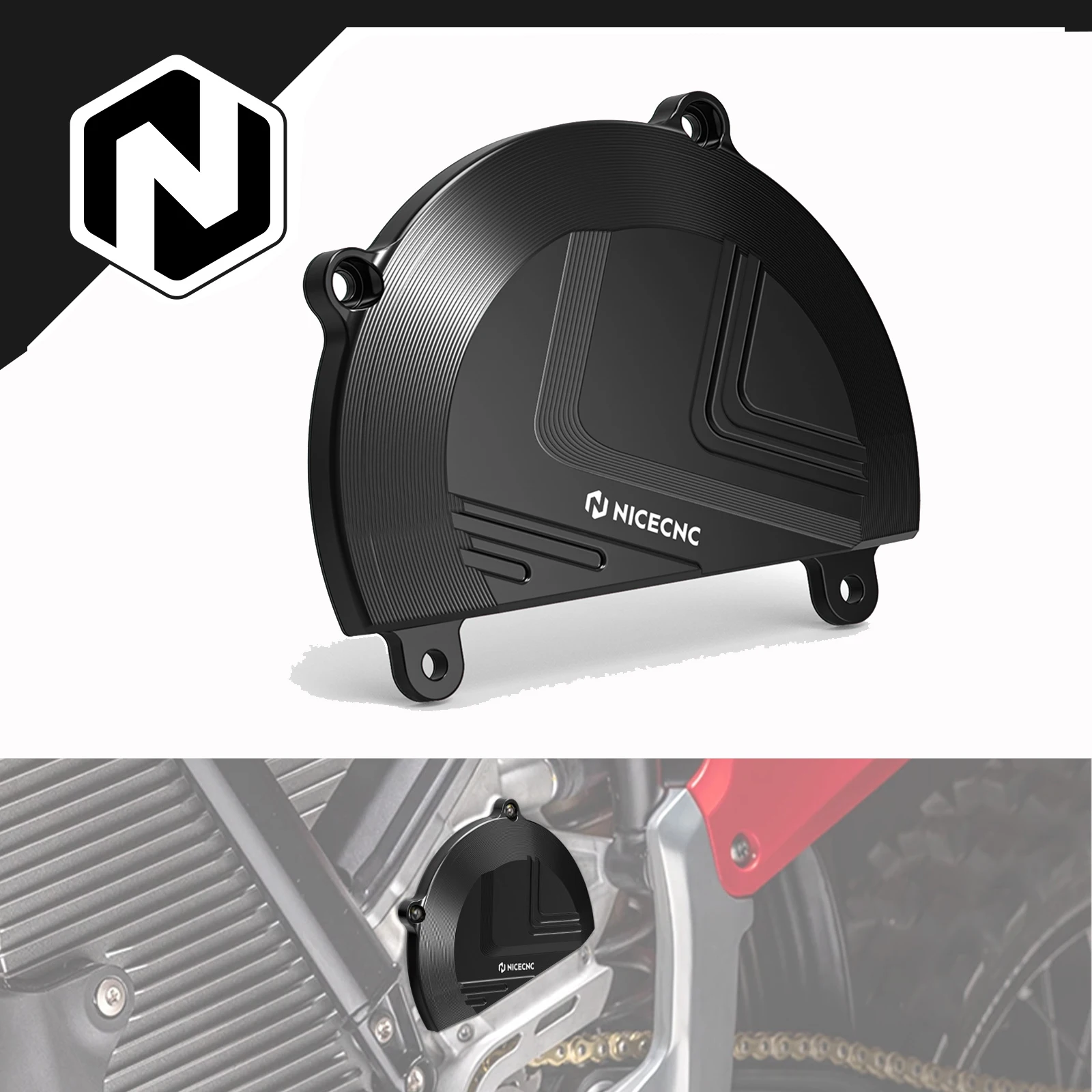 

NICECNC Left Large Motor Cover For STARK VARG MX EX 2024-2025 Electric Bike 6061-T6 Aluminium Black Purple Accessories Parts