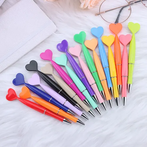 Imagen 2 del producto 100 Uds. Bolígrafo de corazón de lujo de amor, bolígrafos de boda personalizados, bolígrafo publicitario para oficina y escuela, bolígrafo bonito DIY, papelería