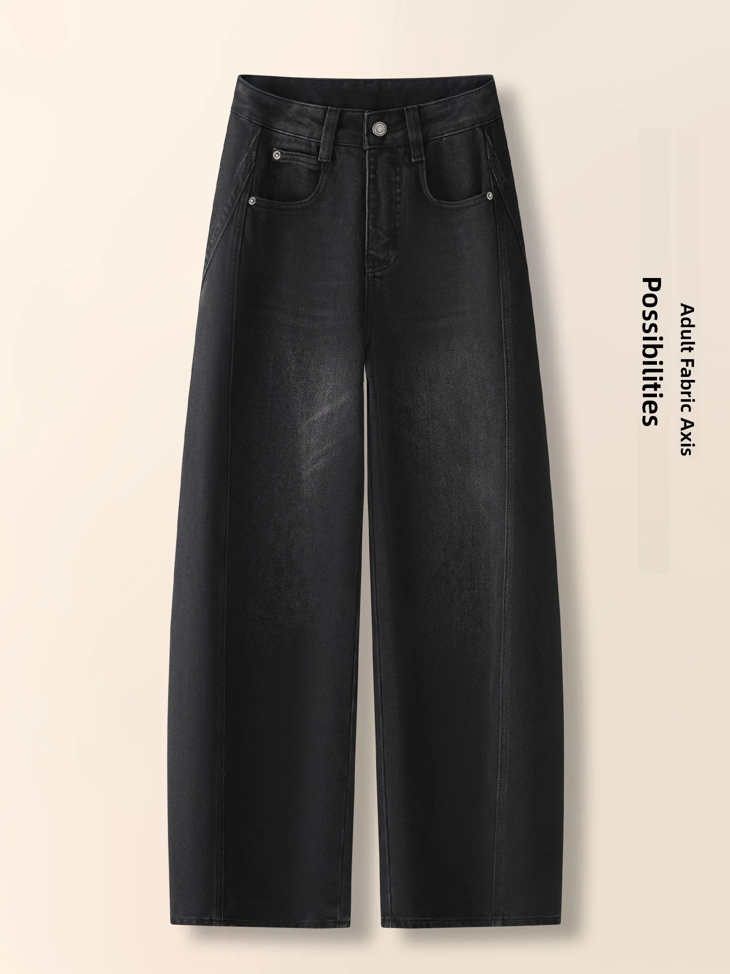 

Женские джинсы с высокой талией, на флисовой подкладке, широкие, из денима, осенне-зимние, свободного кроя, стройнящие, повседневные, из смесового хлопка и полиэстера