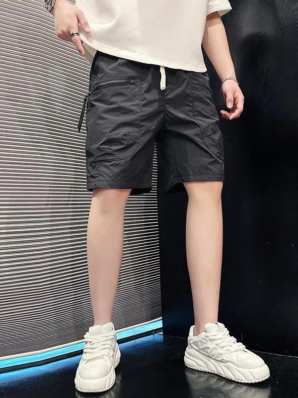 

Летние мужские дышащие пляжные брюки-капри свободного прямого кроя с множеством карманов для активного отдыха и работы на открытом воздухе