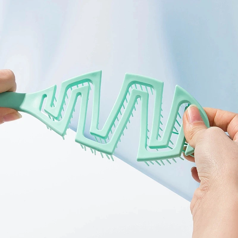 Xiaomi เปียกแปรง Pro Flex แห้งโค้งนวดหวีรูปร่างปุยซี่โครง Curling Comb สามารถใช้กับเปียกสำหรับ Easy Detangling