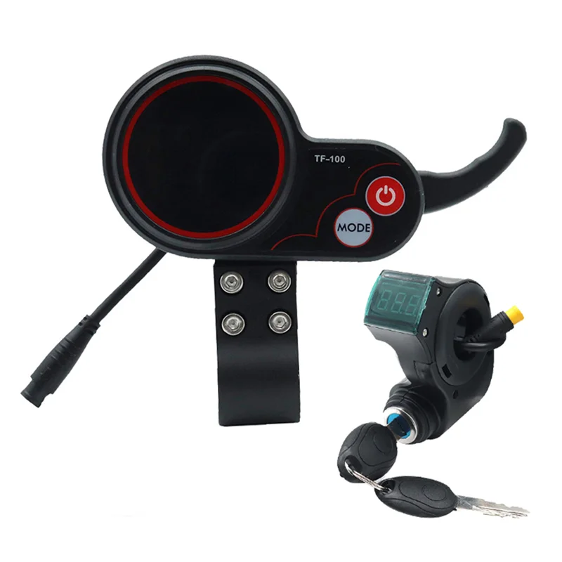 

TF-100 Display Dashboard 6Pin+3PIN Ignition Lock Key Scooter Skateboard Speedometer for Kugoo M4 Electric Scooter Parts