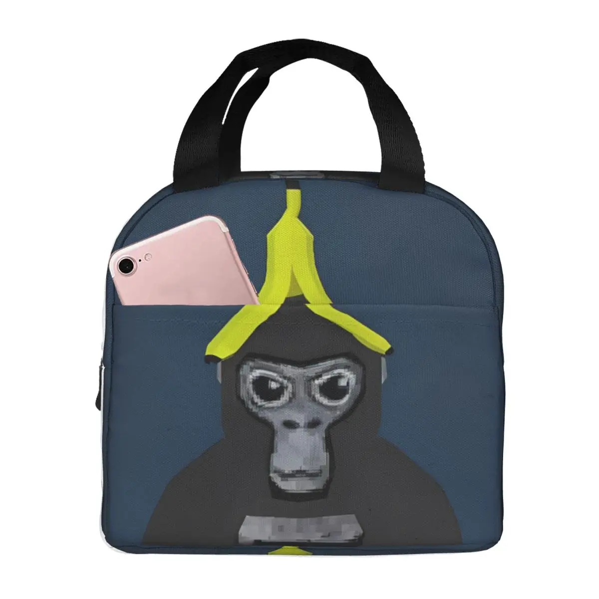 

Gorilla Tag VR Gamer Monkey Mosaic Insulated Lunch Bag Cooler Bag Meal Container Hot Games Portable Tote Lunch Box Food Handbags