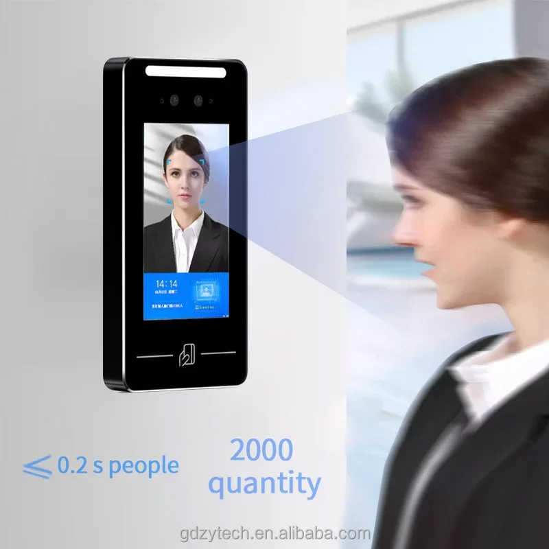 顔認識生体認証機、クラウドプラットフォーム、lanソフトウェアアクセス制御、顔のattclock、5 "、sdk