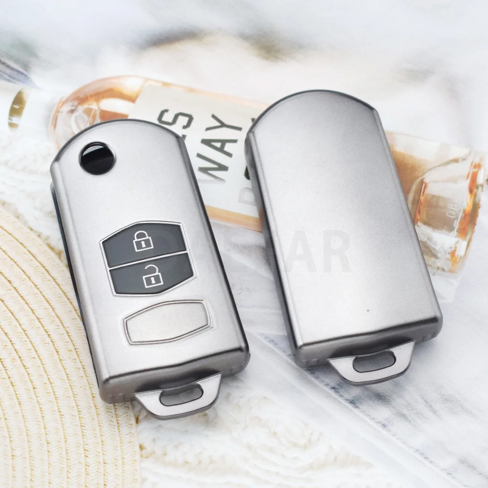 2/3 Buttons TPU Flip Folding Remote Car Key Case Fob for MAZDA 3 5 6 Series M6 RX8 MX5 Protector Hold Auto Accessories