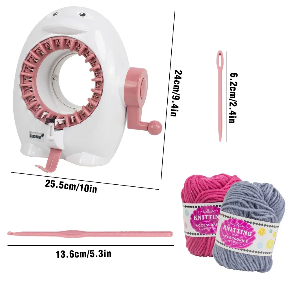 Rotating Smart Knitting Machine Set 22 Needles DIY Knitting Loom Tool for Adults & Kids Perfect for Scarves Hats Socks & Crafts