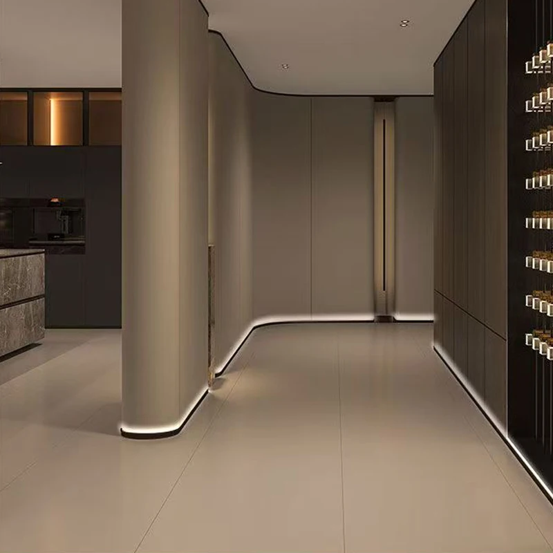 H15/26/50mm Minimalist Skirting Aluminum Profile Hard Bar Light For Cabinet Wall Decor Baseboard Ceiling Linear Channel Lighting