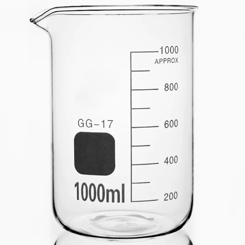 1000ml Low Form Beaker Chemistry Laboratory Borosilicate Glass Transparent Beaker Thickened with spout 1PC
