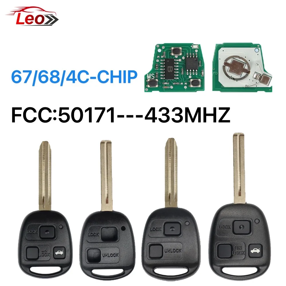 Leo FCC:50171-433MHZ Remote Car Key For Toyota Lexus RX330 RX350 RX400h RX450h Key 67/68/4C-CHIP.