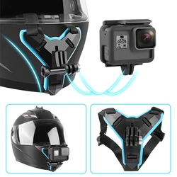 Soporte de cámara deportiva Gopro para casco de motocicleta, montaje de barbilla para Gopro Hero 9, 8, 7, 6, 5, 4, 3, Cámara de Acción