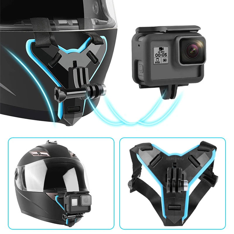 Uchwyt na kask GoPro, mocowanie na brodę, uchwyt do kamer sportowych Go Pro, mocowanie do kasku motocyklowego Moto dla Gopro Hero 9 8 7 6 5 4 3, kamera akcji
