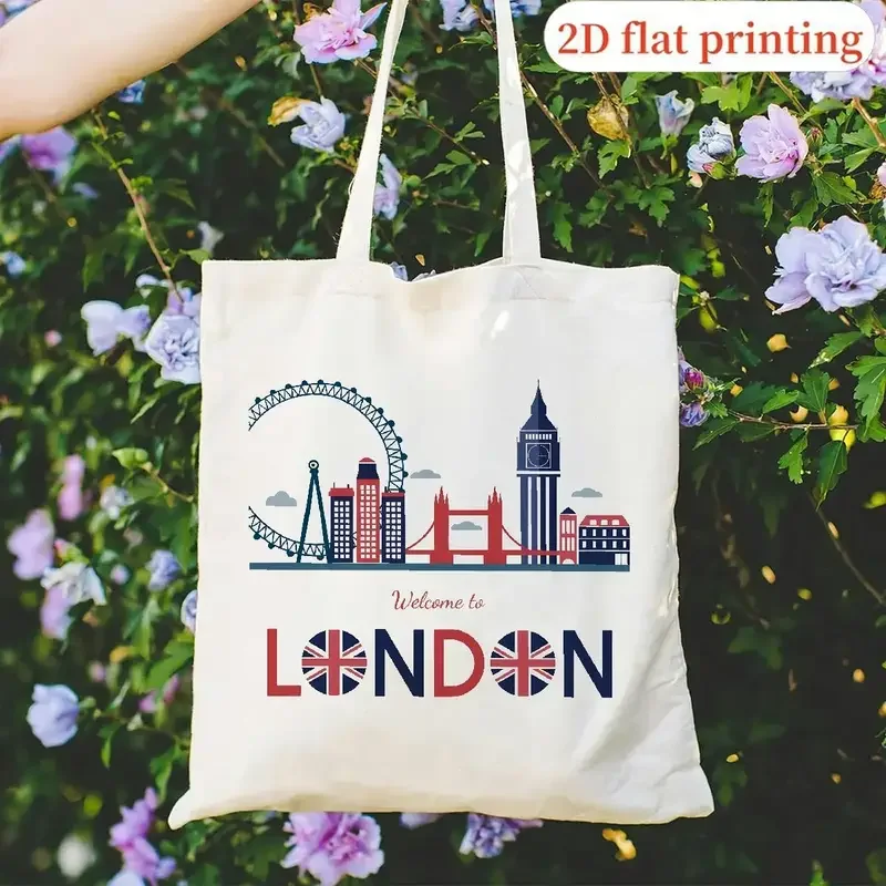 런던 잉글랜드 유니온 잭 빈티지 레터 프린트 캔버스 토 - Travel Accessories London 리뷰 및 가격