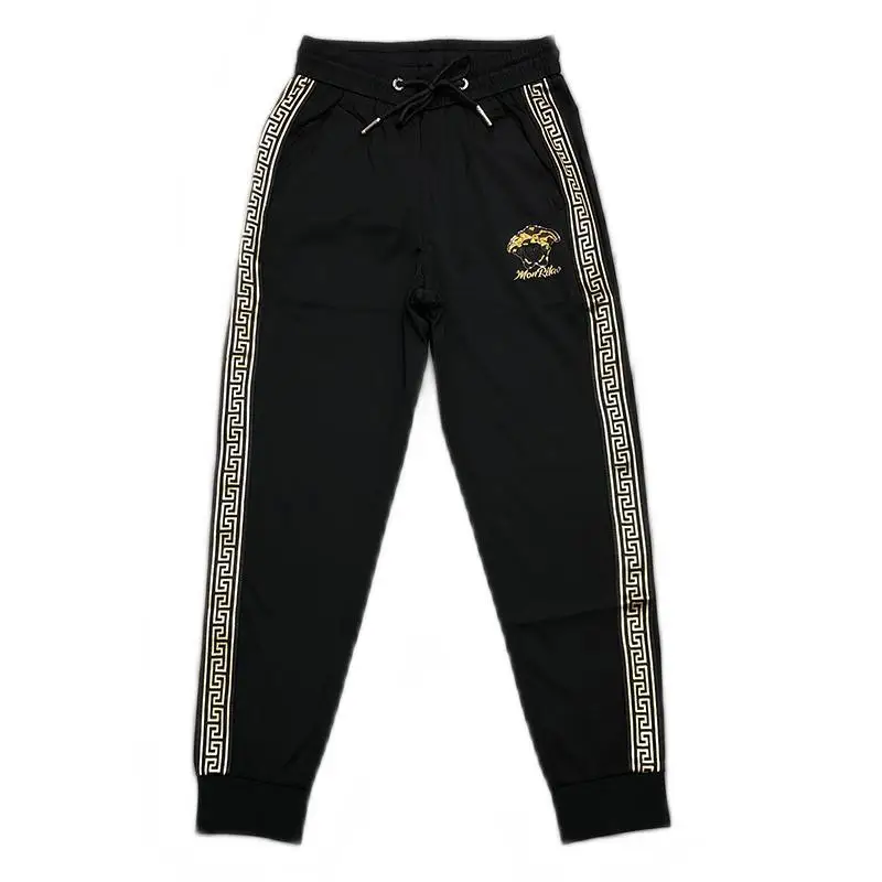 Trendy pants trendy men's pants summer thin hot diamond versatile sweatpants tied feet elastic waist casual pants