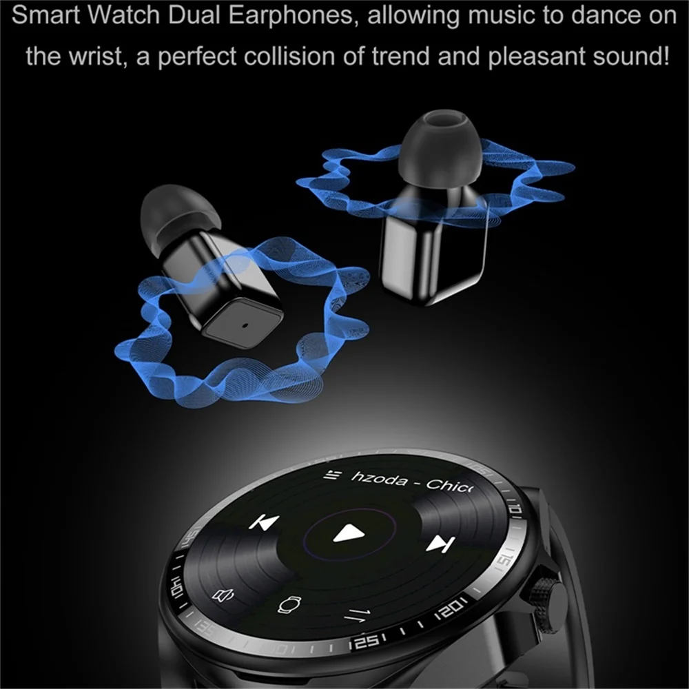 696 New Smart Watch Headphones 2 In 1 Blue Tooth Call Music Watches Heart Rate Sleep Monitoring Clock TWS Headset Smartwatch view 3